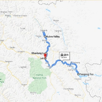 tourhub | Panda Experiences | Amazing Ladakh | Tour Map