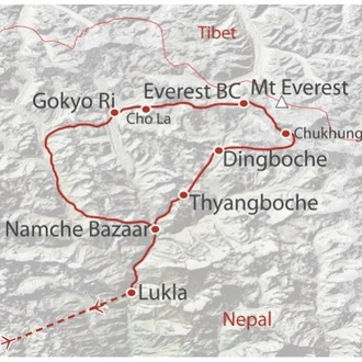 tourhub | World Expeditions | Everest High Passes in Comfort | Tour Map
