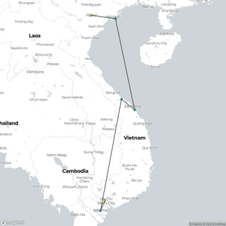 tourhub | Mr Linh's Adventures | Vietnam World Heritage Luxury Tour 10 days 9 nights | Tour Map