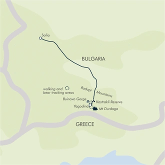 tourhub | Exodus | Bulgaria: Realm of the Brown bear | Tour Map
