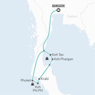 tourhub | Bamba Travel | Thailand Islands Travel Pass (Anticlockwise) | Tour Map