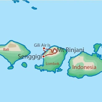 tourhub | World Expeditions | Bali, Rinjani Climb & Gili Islands | Tour Map