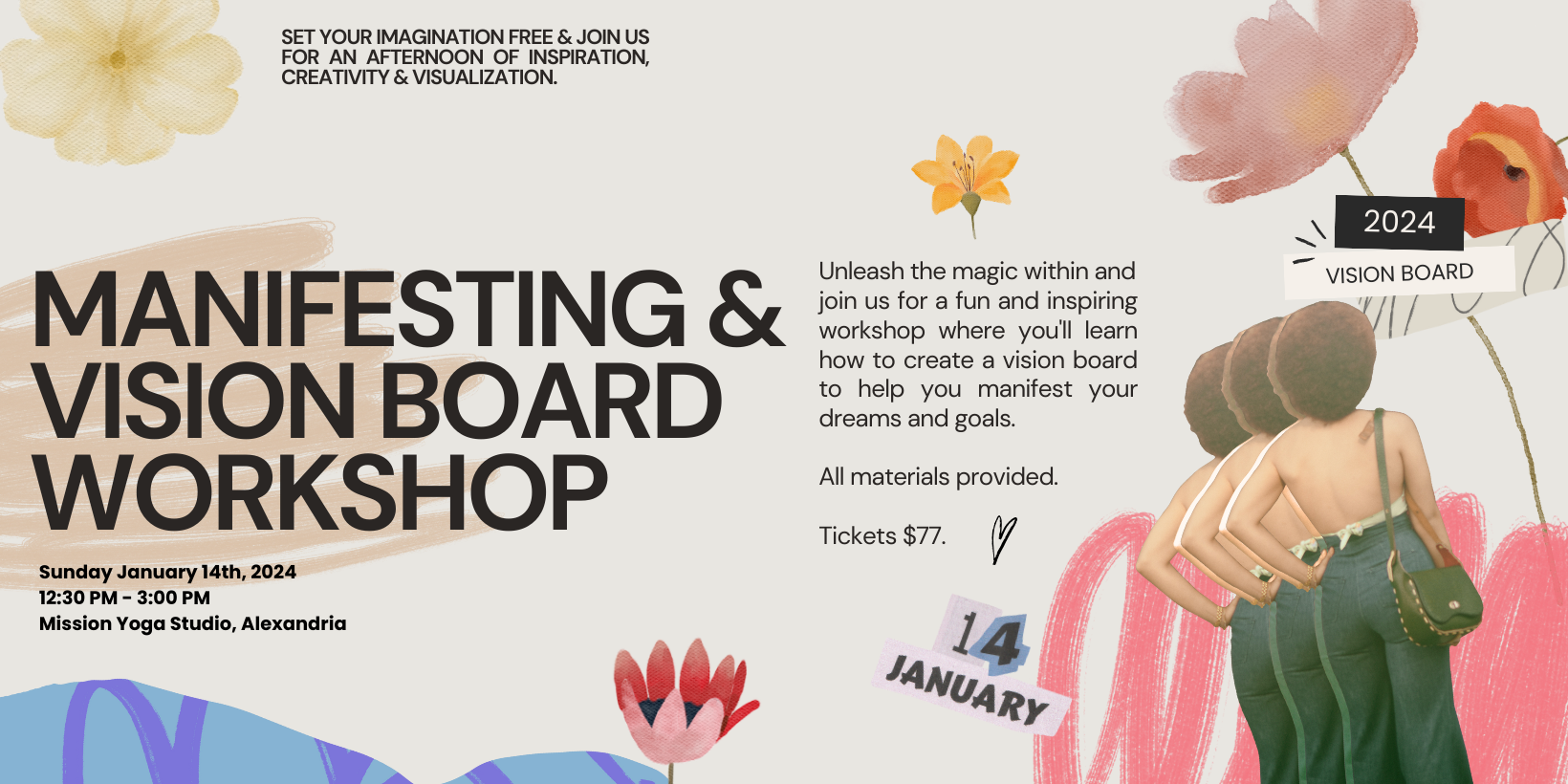 Manifesting 2024: Vision Board Workshop Tickets, Sat, 27 Jan 2024 at 1:30  PM