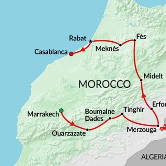 tourhub | Encounters Travel | Moroccan Melodies tour | Tour Map