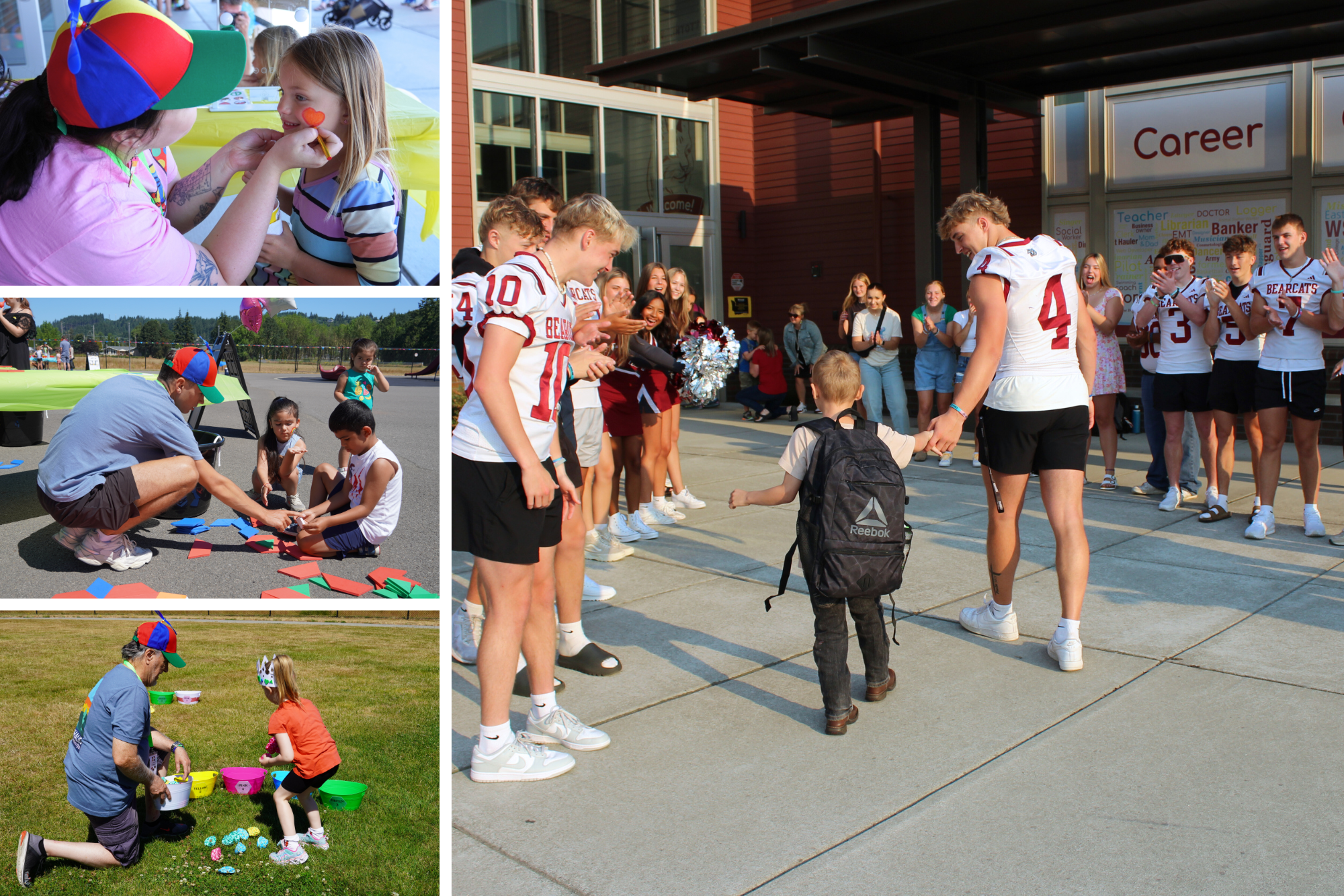 Photos from the 2024 Kindergarten Carnival and from the first day of school for Kindergarteners