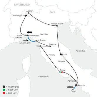 tourhub | Globus | Italian Mosaic | Tour Map