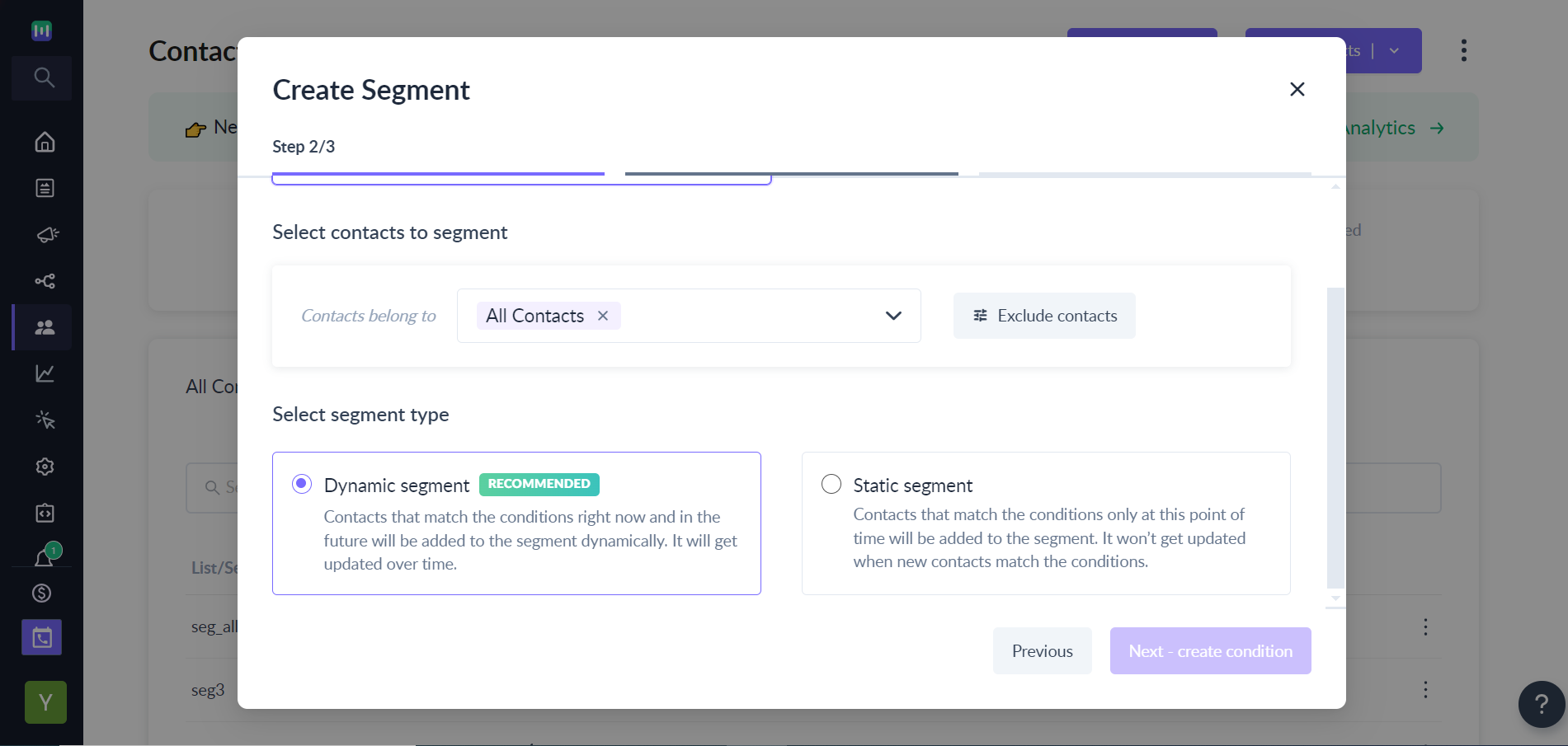 How to use lists, static segments and dynamic segments in Mailmodo