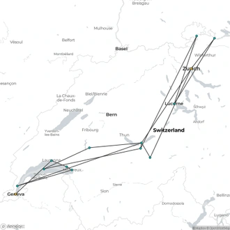 tourhub | Omega Tours | Enchanting Switzerland | Tour Map