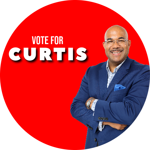 Vote For Curtis logo