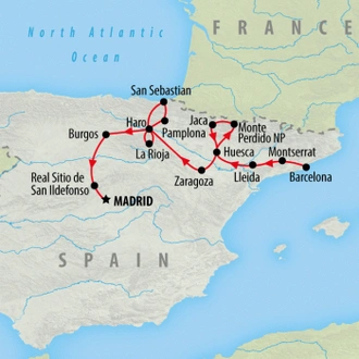 tourhub | On The Go Tours | Northern Spain Express - 6 days | Tour Map