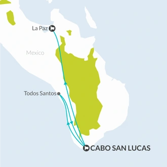 tourhub | Bamba Travel | Desert Drifts & Baja Beaches 7D/6N (From Los Cabos) | Tour Map
