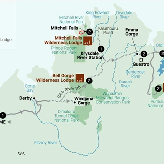 tourhub | APT | Iconic Kimberley | Tour Map