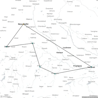 tourhub | UncleSam Holidays | North India Trip | Tour Map