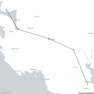 tourhub | Exodus Adventure Travels | Highlights of Southern Montenegro Walk | Tour Map