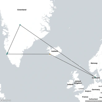 tourhub | HX Hurtigruten Expeditions | Discovering Greenland – From Reykjavík to Nuuk (Flight Included) | Tour Map