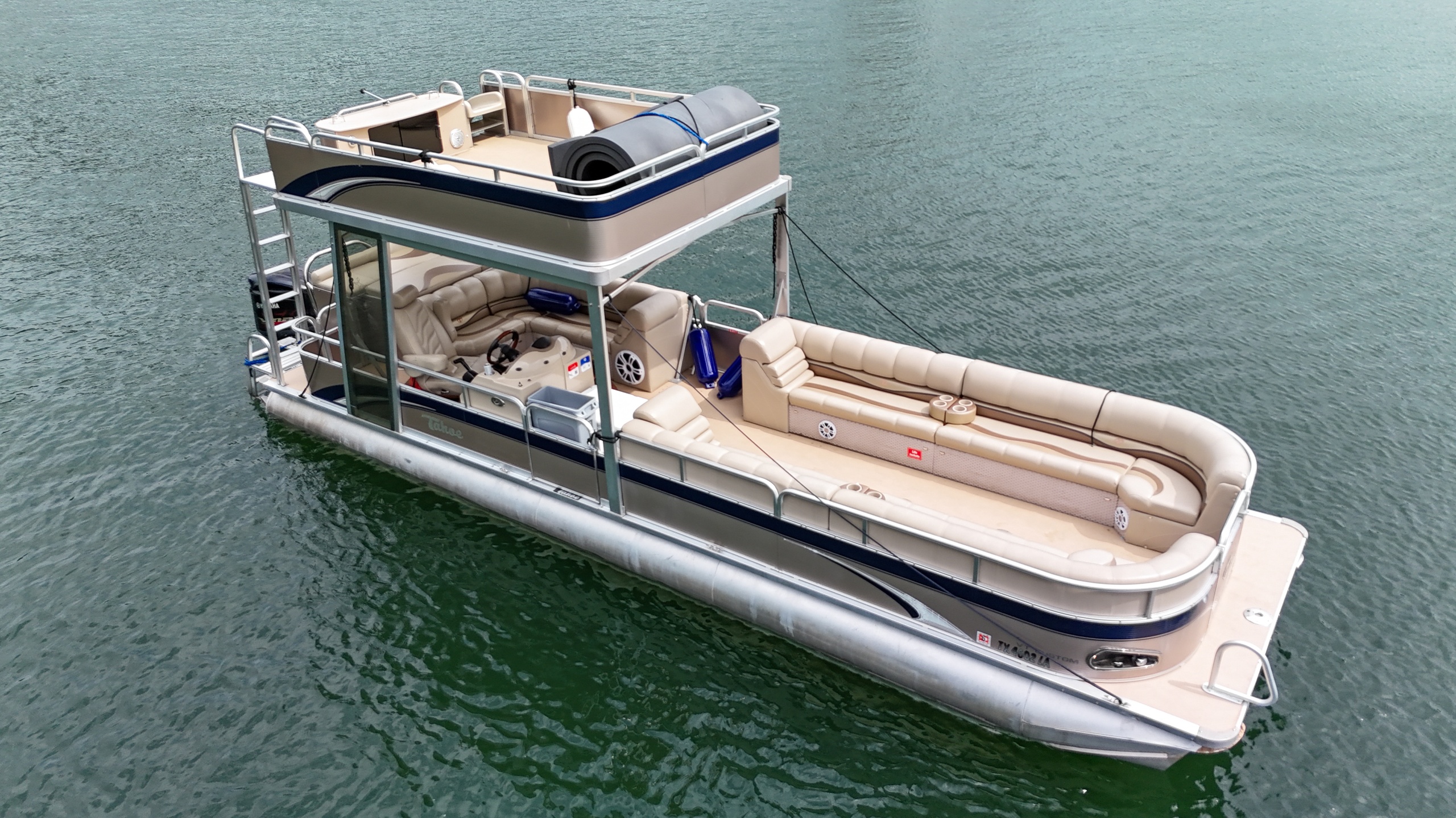 34ft Tahoe VT Double Decker Tritoon Boat with Slide on Lake Austin (Up to 14 Passengers) image 10