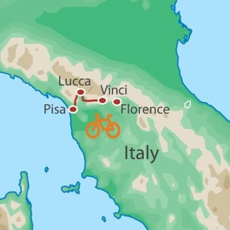 tourhub | UTracks | Tuscany Cycle for Families | Tour Map