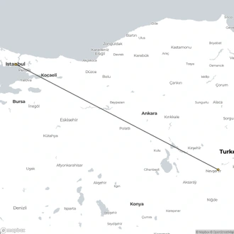 tourhub | Curio Travel | 3 Days / 2 Nights Istanbul to Cappadocia Tour in a CAVE HOTEL  | Tour Map