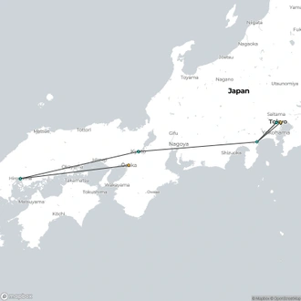 tourhub | Today Voyages | Japan From Est to West in 4* | Tour Map