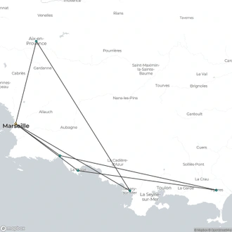 tourhub | Travel Editions | Southern Provence and the Cote dAzur Tour | Tour Map