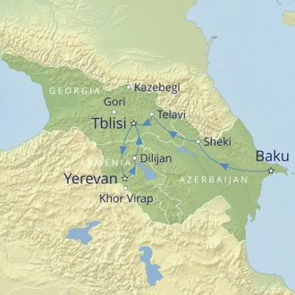 tourhub | Cox & Kings | Across the Southern Caucasus | Tour Map