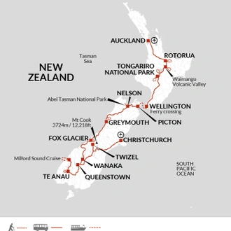 tourhub | Explore! | Walking in New Zealand | Tour Map