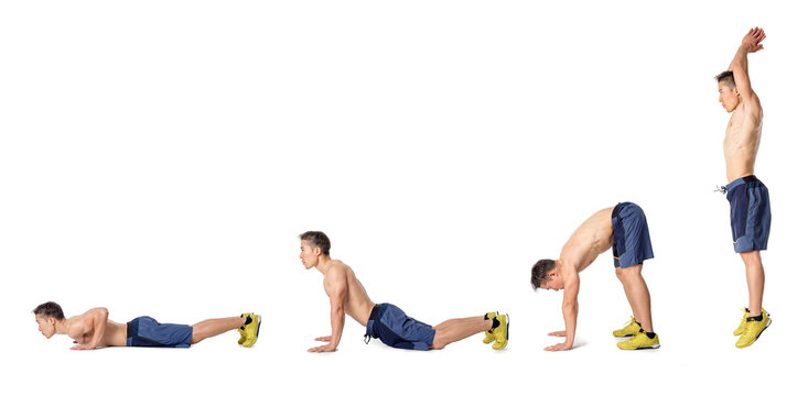 man doing burpees exercises