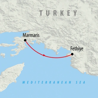 tourhub | On The Go Tours | Marmaris to Fethiye - 4 days | Tour Map