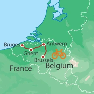 tourhub | UTracks | Belgium Cycle - Bruges to Brussels | Tour Map