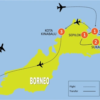 tourhub | Tweet World Travel | 10-Day Borneo Discovery  Tour | Tour Map