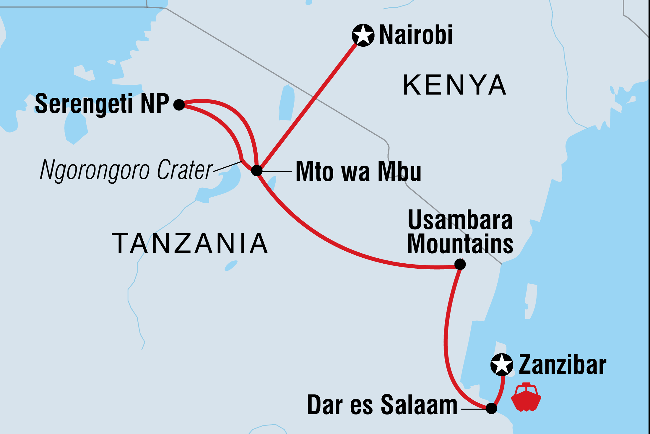 tourhub | Intrepid Travel | Road to Zanzibar | Tour Map