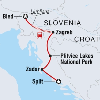 tourhub | Intrepid Travel | Croatia & Slovenia | Tour Map
