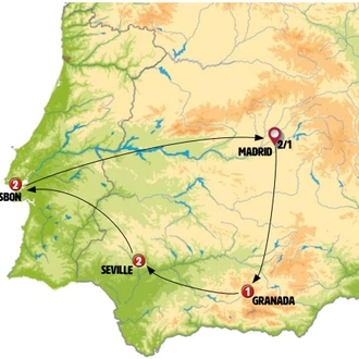 tourhub | Europamundo | Iberian Ring (without Alhambra) | Tour Map