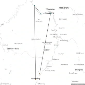 tourhub | CroisiEurope Cruises | The Magic of Christmas: Savory delights and holiday traditions on a Rhine River cruise (port-to-port cruise) | Tour Map