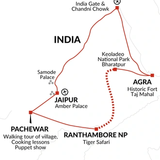 tourhub | Explore! | Family India Golden Triangle Adventure | Tour Map