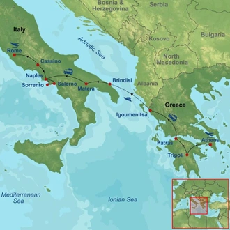 tourhub | Indus Travels | Ancient Greece and Southern Italy | Tour Map