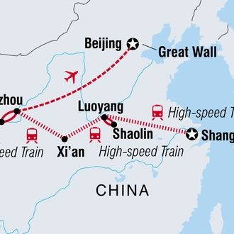 tourhub | Intrepid Travel | Explore China | Tour Map