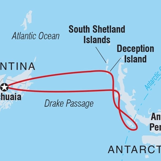 tourhub | Intrepid Travel | Journey to the Antarctic Circle for Christmas & New Years | Tour Map