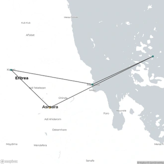 tourhub | Oasis Overland | Eritrea Encounters | Tour Map