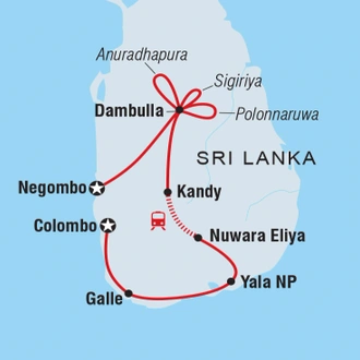 tourhub | Intrepid Travel | Premium Sri Lanka in Depth | Tour Map