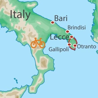 tourhub | UTracks | Puglia Coastal Cycle | Tour Map