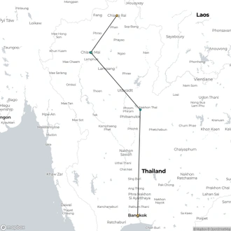 tourhub | Today Voyages | Bangkok and the North, Private Tour | Tour Map