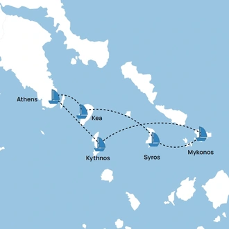 tourhub | Sail In Greece | 8-day/7-night Mykonos Party-themed cruise | Tour Map