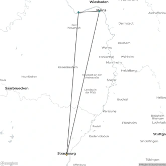 tourhub | CroisiEurope Cruises | The Magic of Christmas: Savory delights and holiday traditions on a Rhine River cruise (port-to-port cruise) | Tour Map