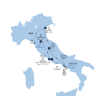 tourhub | Insight Vacations | Best of Italy - Small Group, Winter | Tour Map