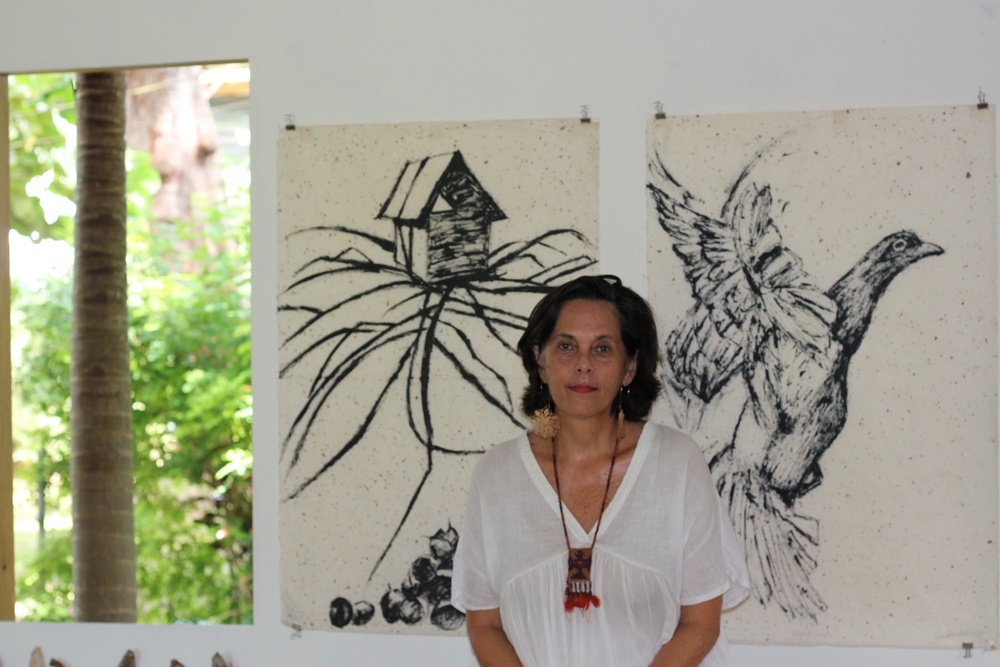 Barbados based artist Annalee Davis in her studio in Barbados. Courtesy of Annalee Davis Studio, Barbados