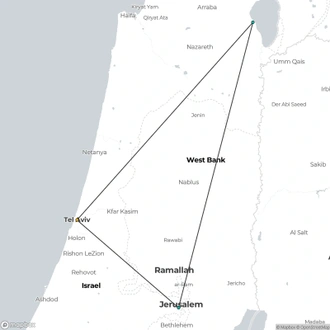 tourhub | Holiday Travel | Israel Cultural Experience 4* Hotel, Self-drive | Tour Map