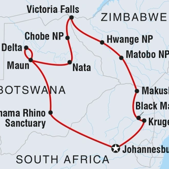 tourhub | Intrepid Travel | Explore Southern Africa | Tour Map