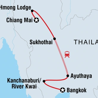 tourhub | Intrepid Travel | Highlights of Thailand | Tour Map