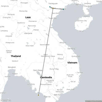 tourhub | Realistic Asia | Vietnam Paradise Honeymoon - 9 Days | Tour Map